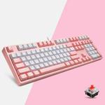 87/108 Keys Gaming Mechanical Keyboard, Colour: FY108 Pink Shell Red Shaft