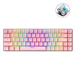 ZIYOU LANG T8 68 Keys RGB Luminous Gaming Mechanical Keyboard, Cable Length:1.6m(Pink Green Shaft)