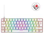 ZIYOU LANG T60 62-Key RGB Luminous Mechanical Wired Keyboard, Cable Length:1.5m(White Red Shaft)