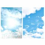 2 PCS 3D Stereoscopic Double-sided Photography Background Board(Blue Sky White Clouds)