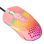 LEAVEN S50 6Keys Macro Definition Programmable RGB Lighted Gaming Wired Mouse, Cable Length: 1.5m(Pink)