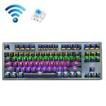Technology 87-key Wireless Wired Bluetooth Three-mode Gaming Mechanical Keyboard(Black Colorful Light Green Shaft)