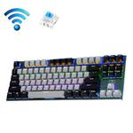 Technology 87-key Wireless Wired Bluetooth Three-mode Gaming Mechanical Keyboard(Gray Black Rainbow Light Green Shaft)