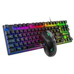 ZIYOU LANG T2 88 Keys Gaming Mechanical Luminous Keyboard and Mouse Set, Cable Length: 1.6m(Black)