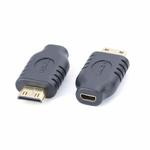 2 PCS Mini Micro HDMI Adapter C Male To D Female(Black)