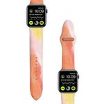 2 PCS Printed Silicone Watch Band For Apple Watch Ultra 49mm / Series 8&7 45mm / SE 2&6&SE&5&4 44mm / 3&2&1 42mm(Colorful Cherry)