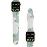 2 PCS Printed Silicone Watch Band For Apple Watch Ultra 49mm / Series 8&7 45mm / SE 2&6&SE&5&4 44mm / 3&2&1 42mm(Lucky Grass)