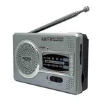 BC-R2033  AM FM Radio Telescopic Antenna Full Band Portable Radio Receiver(Silver Gray)