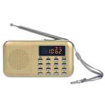 L-218AM  MP3 Radio Speaker Player Support TF Card USB with LED Flashlight Function(Gold)