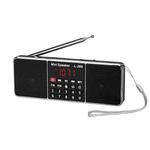 L-288FM Dual Speaker Radio MP3 Player Support TF Card/U Disk with LED Display(Black)