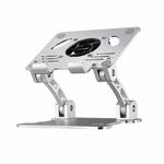 double Rod Laptop Folding Lift Stand Tablet Stand with Fan Radiator(Silver)