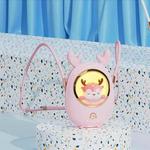 Star Pet Hanging Neck Fan USB Hand-Held Silent Luminous Fan(Pink)