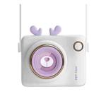 GL106 USB Rechargeable Hand-Held Portable No-Leaf Mini Camera Fan, Style Deer (Purple)