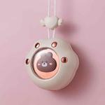 Summer Mini USB Portable Hanging Neck Fan, Style:(Bears (White))