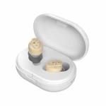 Old People Voice Amplifier Sound Collector Hearing Aid(Skin Color Double Machine + White Charging Bin)