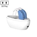Elderly Use Can Charge Sound Amplifier Hearing Aid, Specification: US Plug(Blue Double Machine+White Charging Bin)