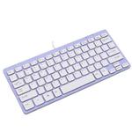 K1000 87 Keys Thin Wire Small Keyboard Multimedia Mini Keyboard(Purple)