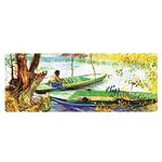 300x800x2mm Locked Am002 Large Oil Painting Desk Rubber Mouse Pad(Fisherman)