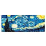 400x900x5mm Locked Am002 Large Oil Painting Desk Rubber Mouse Pad(Starry Sky)