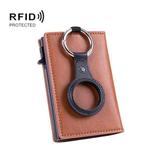RFID Keychain Tracker Cover Locator Card Holder Wallet for AirTag(Apricot)