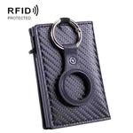 RFID Keychain Tracker Cover Locator Card Holder Wallet for AirTag(Carbon Fiber)