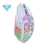 FMOUSE  X801 8 Keys 1600DPI Hollow Luminous Gaming  Office Mouse,Style: White Wireless Rechargeable