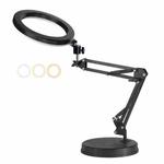 8D Round Base Mobile Phone Live Broadcast Bracket Overhead Shooting Bracket With 26cm Fill Light