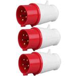 3 PCS Industrial Plug IP44 Waterproof Aviation Connection Plug, Style: 5 Core 32A