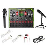 V80 Live Sound Card Set Mixing Console,Style: With E300 Microphone+Tripod