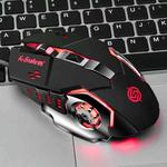 K-Snake Q5 4 Keys Metal Flywheel RGB Lighting Wired Mouse(Black)
