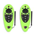 2 PCS Remote Control Dustproof Silicone Protective Cover For LG AN-MR500 Remote Control(Night Light Green)