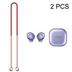 2 PCS Bluetooth Earphone Silicone Anti-Lost Cord For Samsung Glaxy Buds Pro(Red)
