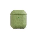 All-Inclusive Style Lychee Grain Cowhide Earphone Case For AirPods 1/2(Avocado Green)