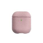 All-Inclusive Style Lychee Grain Cowhide Earphone Case For AirPods 1/2(Light Pink)
