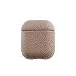 All-Inclusive Style Lychee Grain Cowhide Earphone Case For AirPods 1/2(Elephant Gray)