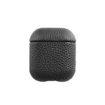 All-Inclusive Style Lychee Grain Cowhide Earphone Case For AirPods 1/2(Black)
