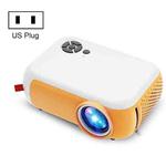 A10 480x360 Pixel Projector Support 1080P Projector ,Style: Basic Model White Yellow(US Plug)