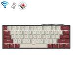Ajazz K610T 61 Keys Wired Wireless Bluetooth Three Mode Mechanical Keyboard(Red White Red Shaft)
