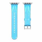 TPU Fuel Injection Watch Band For Apple Watch Series 7 45mm /6&SE&5&4 44mm /3&2&1 42mm(Transparent Blue)
