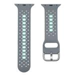 Silicone Porous Watch Bands For Apple Watch Series 4&5&6, Specification: 40mm (Gray+Green)