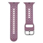 Silicone Porous Watch Bands For Apple Watch Series 4&5&6, Specification: 40mm (Purple+Pink)