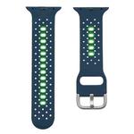 Silicone Porous Watch Bands For Apple Watch Series 4&5&6, Specification: 40mm (Blue+Green)