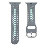Silicone Porous Watch Bands For Apple Watch Series 4&5&6, Specification: 44mm (Gray+Green)