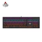 Ajazz STK131 104-Key Custom Macro Programmable Luminous Keyboard, Cable Length:1.6m(Black Red Shaft)