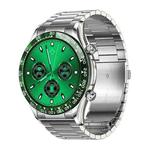 LOANIY E18 Pro Smart Bluetooth Calling Watch with NFC Function, Color: Green Silver Steel