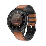 LOANIY E80 1.3 Inch Heart Rate Detection Smart Watch, Color: Brown Leather