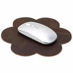 CONTACTS FAMILY Crazy Horse Leather Retro Petal Office Mouse Pad(Coffee)