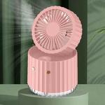 PW01 USB Water Cooling Mini Fan Desktop Turbo LED Spray Humidifying Air Cooler(Pink)