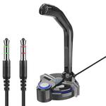 F18 Dual Interface Computer Microphone with Phone Stand Function(3.5 Version Black Blue)