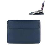 PU08DZ Leather Laptop Liner Bag with Stand Function, Size: 14.1-15.4 inches(Sapphire Blue)